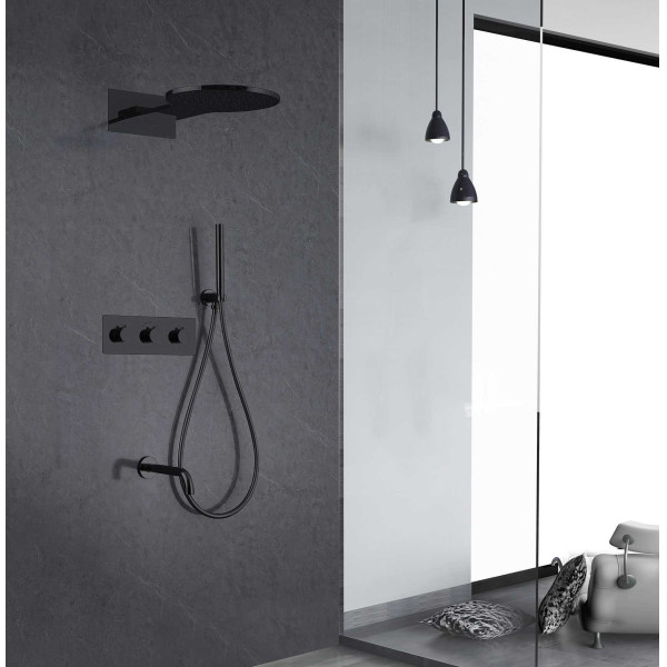 Душевая система Abber Kreis черный матовый (AF8150B)