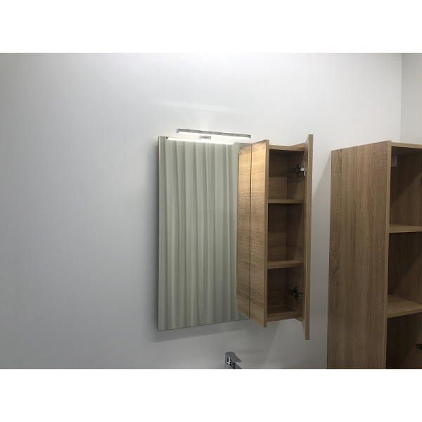 Шкаф зеркальный Comforty Тромсе 600x150x750 дуб сонома (00004142221)