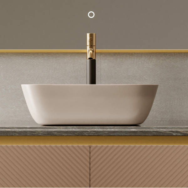 Раковина накладная Rechteck (светло бежевый матовый)