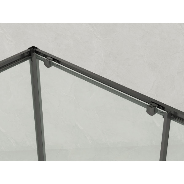 Душевой уголок Loranto 80x120x80 стекло прозрачное, профиль черный матовый (CS-AB02B-128)