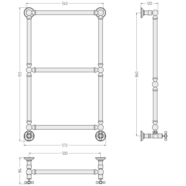 Полотенцесушитель водяной Сунержа Ренессанс 860x500 матовый белый (30-0280-8650)