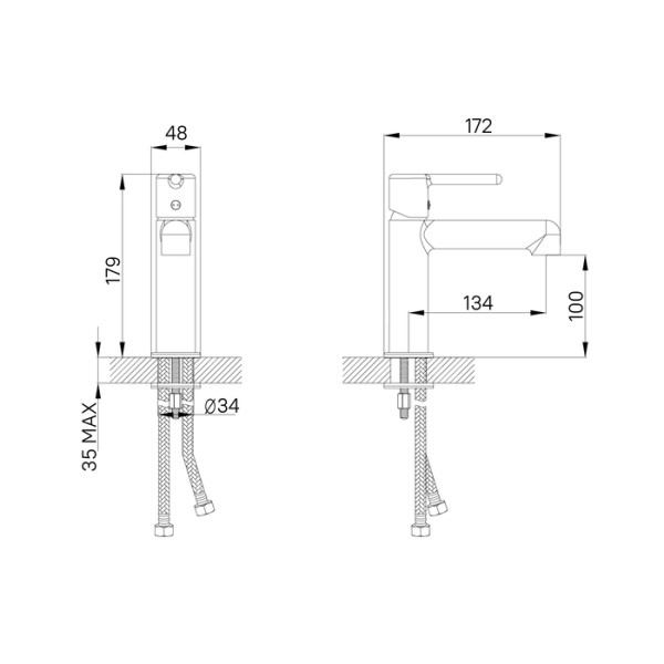 Смеситель для раковины Iddis Aiger черный (AIGBL00i01)