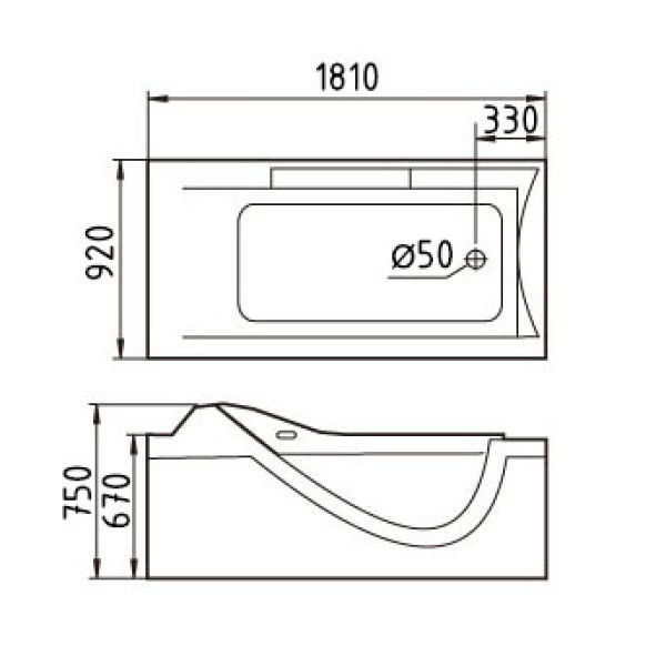 Ванна гидромассажная и аэромассажная Gemy G9055 K R 1810х920х750 R