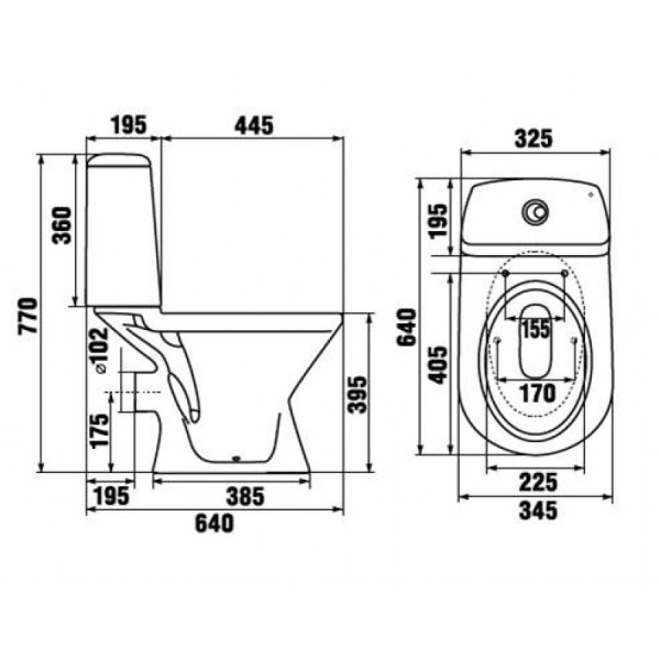 Унитаз напольный Jika Era 345x640 белый (8.6035.5.000.242.9)