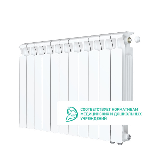 Радиатор биметаллический Rifar Monolit Ventil R 500 (11 секций, НП прав подкл. 50 мм.) (RM50011VR) Радиатор биметаллический Rifar Monolit Ventil R 500 (11 секций, НП прав подкл. 50 мм.) (RM50011VR)