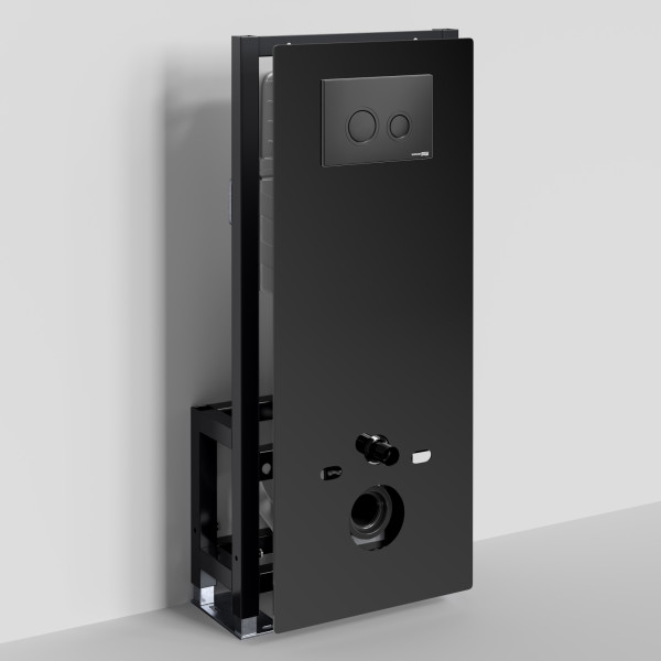 Инсталляция для унитаза WasserKRAFT Glan с клавишей смыва черная матовая (66TLT.010.ME.BL.MB01)