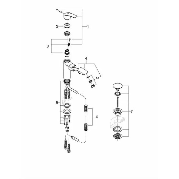 Смеситель для раковины Grohe Eurosmart (хром) Смеситель для раковины Grohe Eurosmart (хром)