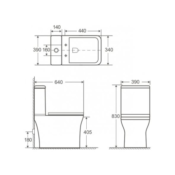 Бачок для унитаза Aquanet Cube 2-C-1 (240209)