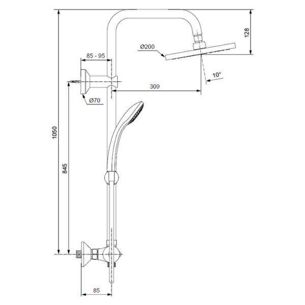 Система душевая Ideal Standard IdealRain Eco (A6037AA)