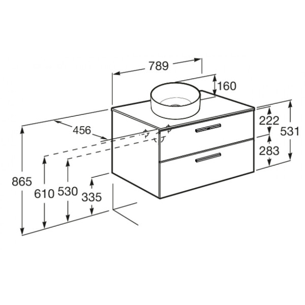 Тумба подвесная Roca Victoria 785x453x515 белый (A857470806)