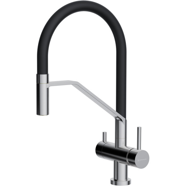 Смеситель для кухни Omoikiri Akeno-BN-BL с переключателем на фильтр черный (4994544)