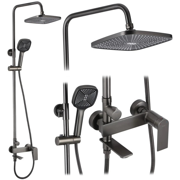 Душевая система с изливом Rea Storm Titanium (REA-P9534) Душевая система с изливом Rea Storm Titanium (REA-P9534)