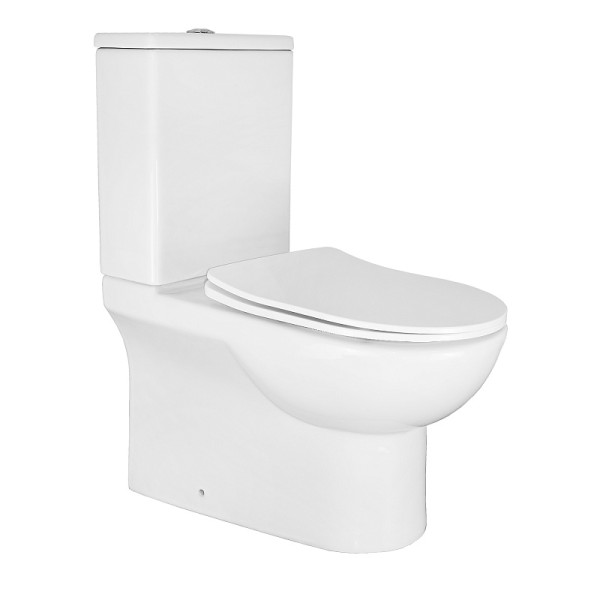 Унитаз напольный Azario Ambra с сиденьем с микролифтом белый (AZ-848)