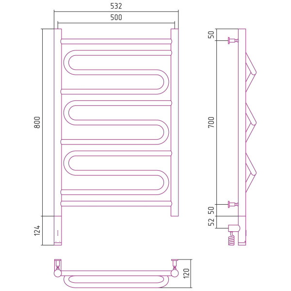Полотенцесушитель электрический Сунержа Элегия 3.0 800x500 МЭМ левый, золотой (03-5818-8050) Полотенцесушитель электрический Сунержа Элегия 3.0 800x500 МЭМ левый, золотой (03-5818-8050)