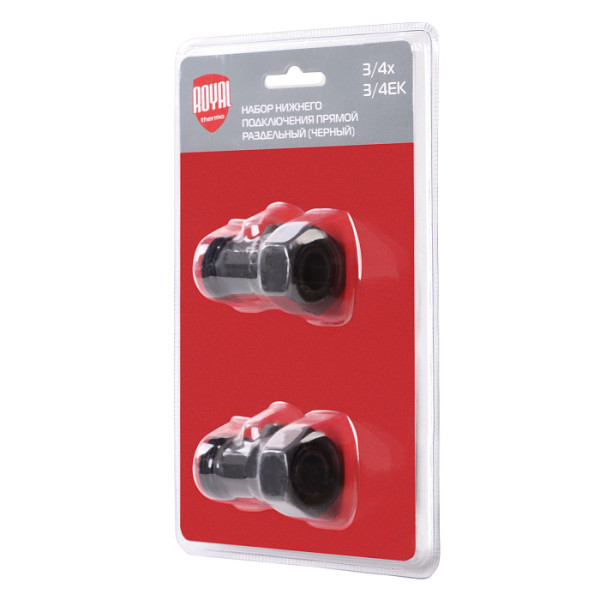 Комплект фитингов со встроенным шаровым краном Royal Thermo 3/4"х3/4"EK (черный) (RANPP13434BL) Комплект фитингов со встроенным шаровым краном Royal Thermo 3/4"х3/4"EK (черный) (RANPP13434BL)