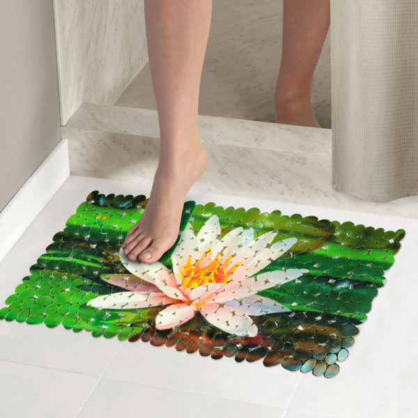Коврик для ванной Melodia ПВХ Creative "Лотос" прямоугольный 70x36cм (MK025)