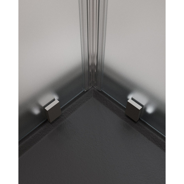 Душевой уголок Cezares Molveno 110x110x195 стекло матовое, профиль оружейная сталь (MOLVENO-A-22-90+20-P-GM)