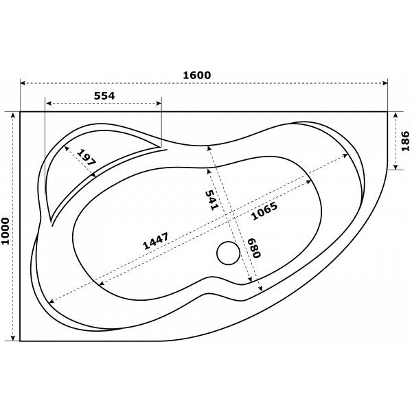 Ванна акриловая Azario Микона 160x100 левосторонняя (МИВ0001)