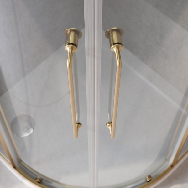 Душевой уголок Cezares Relax 304 100x100x200 стекло прозрачное, профиль брашированное золото (RELAX-304-R-2-100-C-BORO)