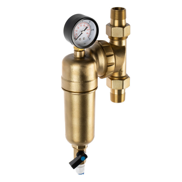 Фильтр самоочищающийся с редуктором Гейзер-Бастион 7508095201 3/4" (латунный корпус, со сгонами) (32679) Фильтр самоочищающийся с редуктором Гейзер-Бастион 7508095201 3/4" (латунный корпус, со сгонами) (32679)