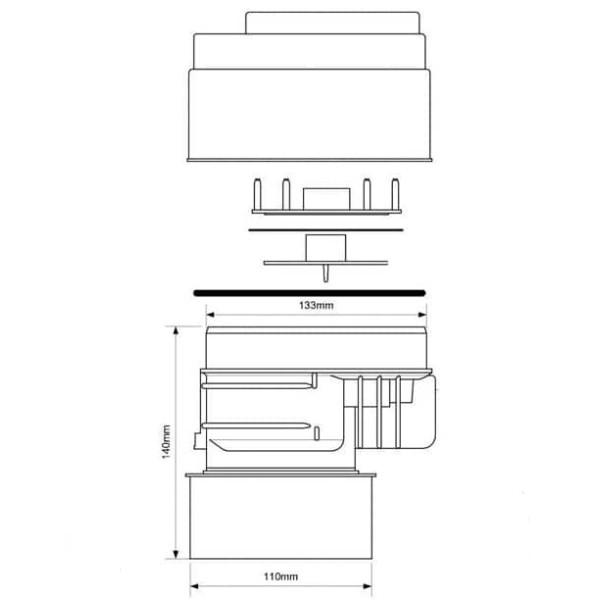 Клапан вакуумный McAlpine 110 прозрачный со смещением (MRAA1PS-CLEAR)