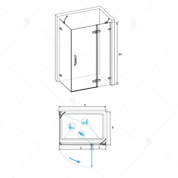 Душевой уголок RGW SA-41 120*90 стекло прозрачное, профиль хром 02034192-11