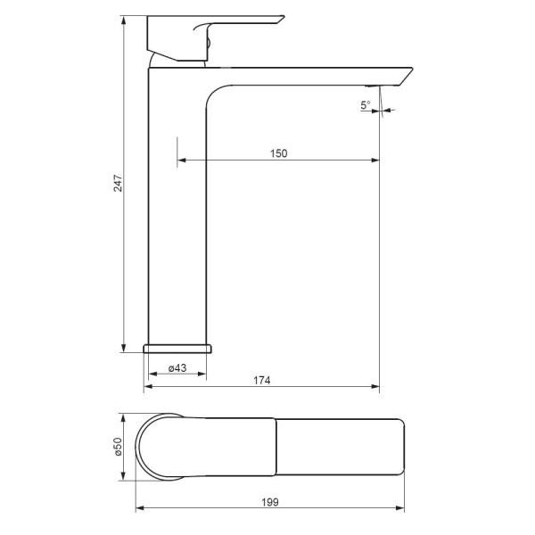 Смеситель для раковины Damixa Apollo хром (470250000)