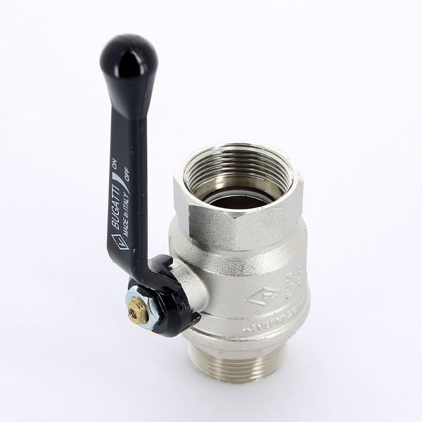 Кран Bugatti 1 1/4" ВН шаровый New Jersey 915 (черная ручка) (09150006)