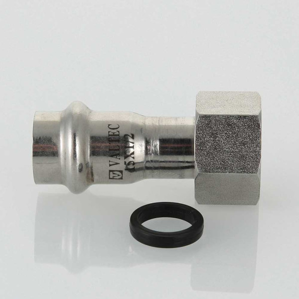 Переход 28*1"B с накидной гайкой Valtec (нерж.ст., пресс) (VTi.908.I.002806) Переход 28*1"B с накидной гайкой Valtec (нерж.ст., пресс) (VTi.908.I.002806)