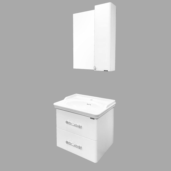 Тумба подвесная Comforty Марио 650x545x500 дуб темный матовый с раковиной (00-00001491)