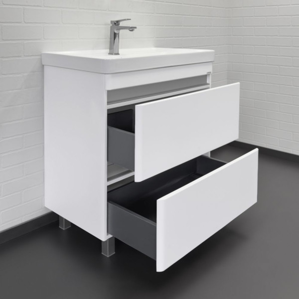 Тумба напольная Comforty Мадрид 810x860x475 серый шелк матовый с раковиной (00-00019070)