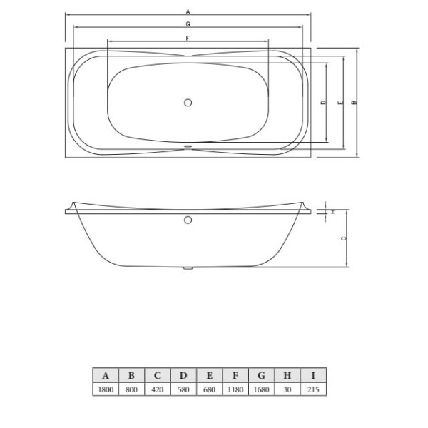Ванна акриловая C-Bath Kronos 180x80 белая (CBQ013001) Ванна акриловая C-Bath Kronos 180x80 белая (CBQ013001)