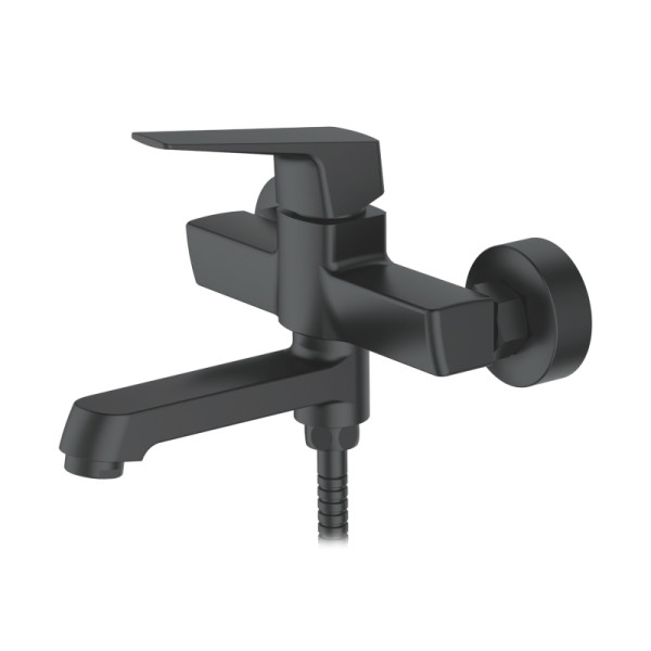 Смеситель для ванны и душа Ledeme с душевым гарнитуром, черный (L3181B)