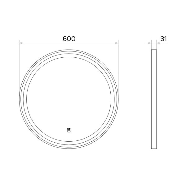 Зеркало Comforty Лея 600x600x31 серебро глянцевый (00-00019350)