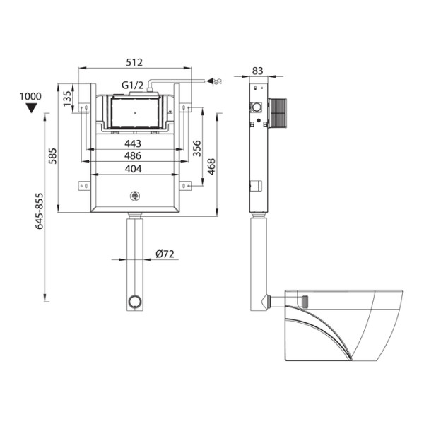 Бачок скрытого монтажа для приставных унитазов Iddis Profix (PRO000Ci32) Бачок скрытого монтажа для приставных унитазов Iddis Profix (PRO000Ci32)