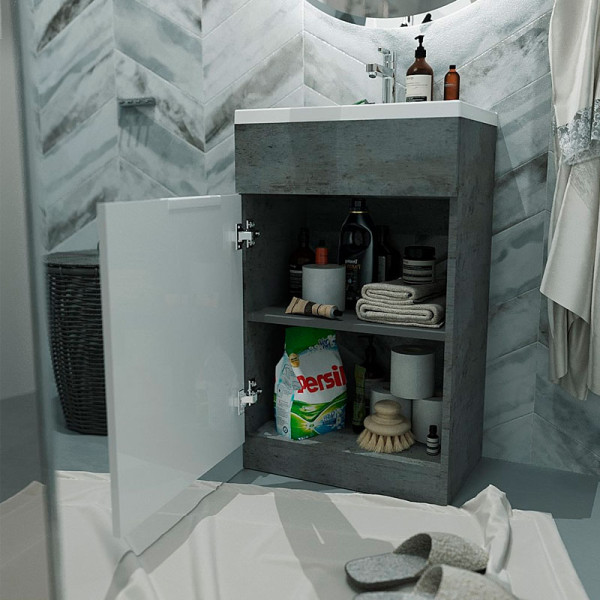 Тумба напольная 1Marka Revo 500*350*850 с раковиной, бетон (У99086) Тумба напольная 1Marka Revo 500*350*850 с раковиной, бетон (У99086)
