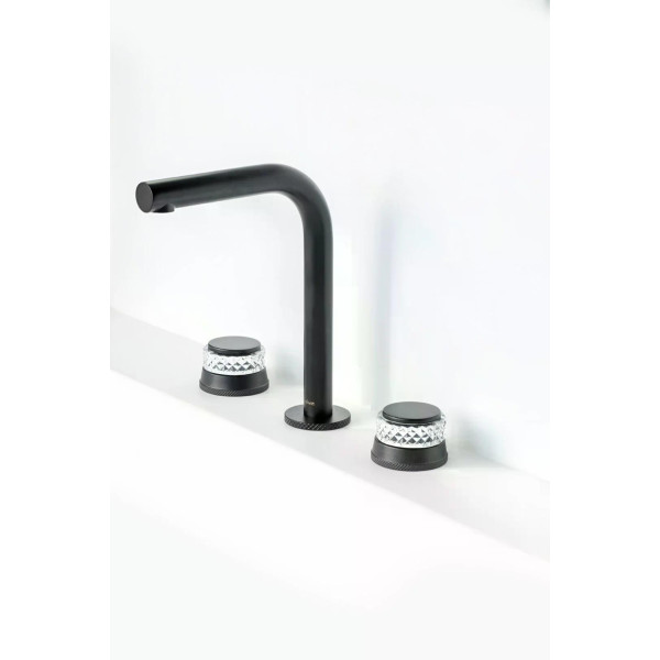 Смеситель для раковины на 3 отв.Boheme AURA B (черный) (152-B-A) Смеситель для раковины на 3 отв.Boheme AURA B (черный) (152-B-A)