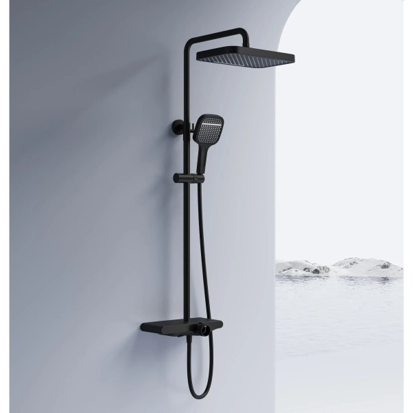 Душевая система на три режима Rea Bari Black mat (REA-P0891)