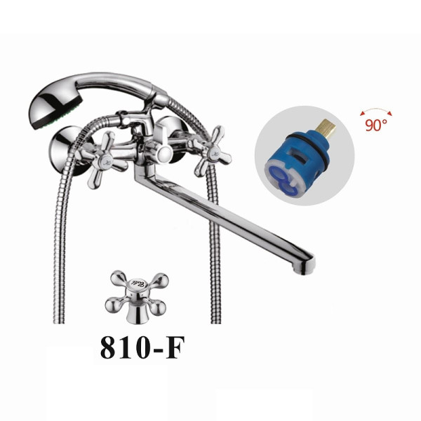 Смеситель для ванны и душа Dlin хром (D146810-F)
