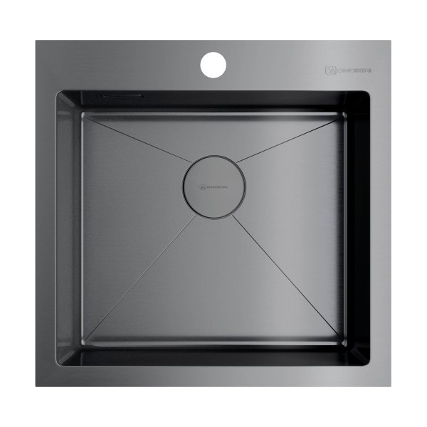 Мойка для кухни врезная Omoikiri Akisame 51-GM 510х510 вороненая сталь (4973440)