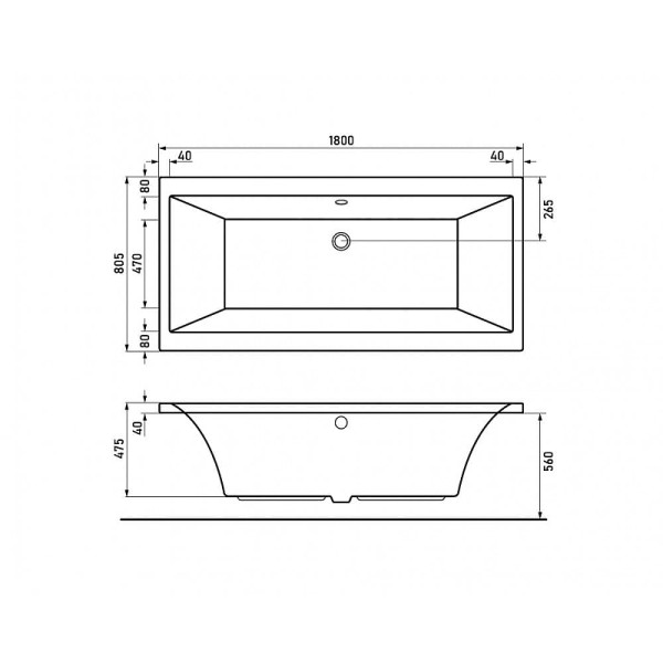 Ванна акриловая Berges Tari 1800*800 (50029)
