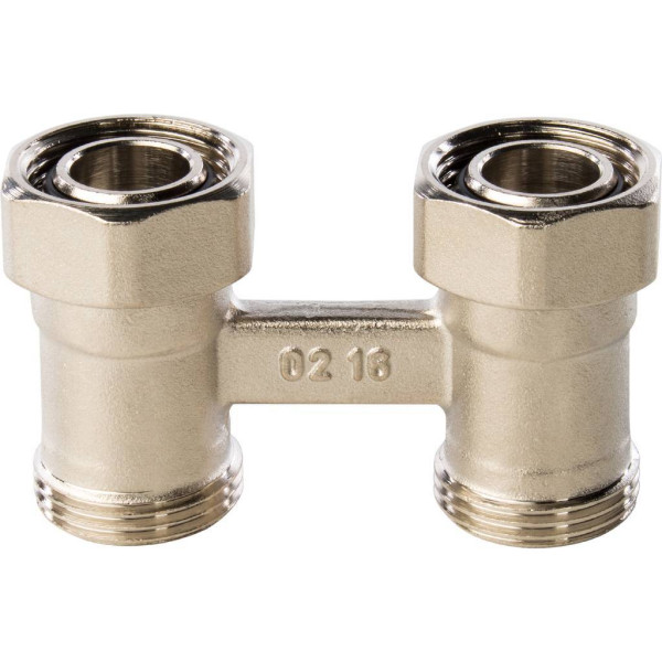 Фитинг двойной со встроенным шаровым краном 3/4" Stout (для двухтрубной системы) SVH-0002-000020 Фитинг двойной со встроенным шаровым краном 3/4" Stout (для двухтрубной системы) SVH-0002-000020