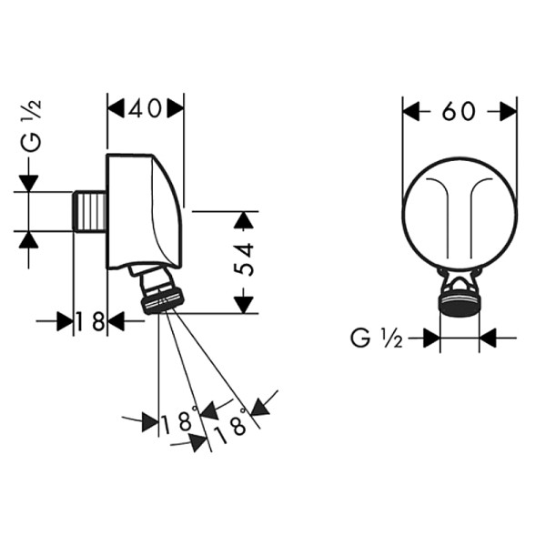 Подсоединение шланговое Hansgrohe Fixfit S 1/2 (27506000)