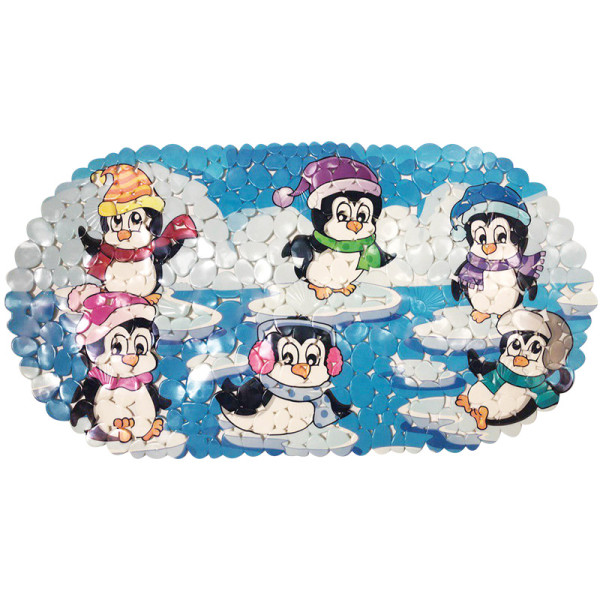 Коврик для ванной Melodia ПВХ Creative "Пингвины" овал 67x36cм (MK022)