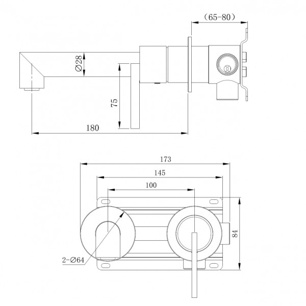 Смеситель для раковины Abber Perfekte 316 скрытый монтаж золото брашированное (AF8A12BG)