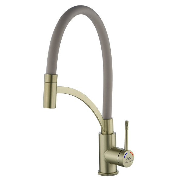 Смеситель для кухни Fashun с гибким изливом бронза (A54033-21)
