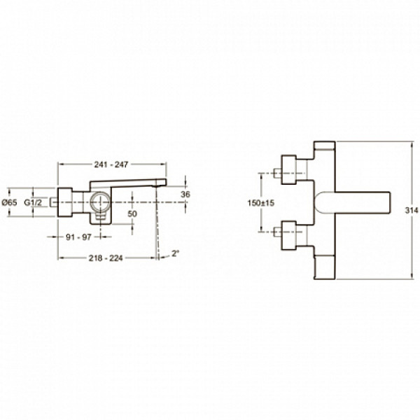 Смеситель для ванны и душа Jacob Delafon Composed хром (E73095-CP)