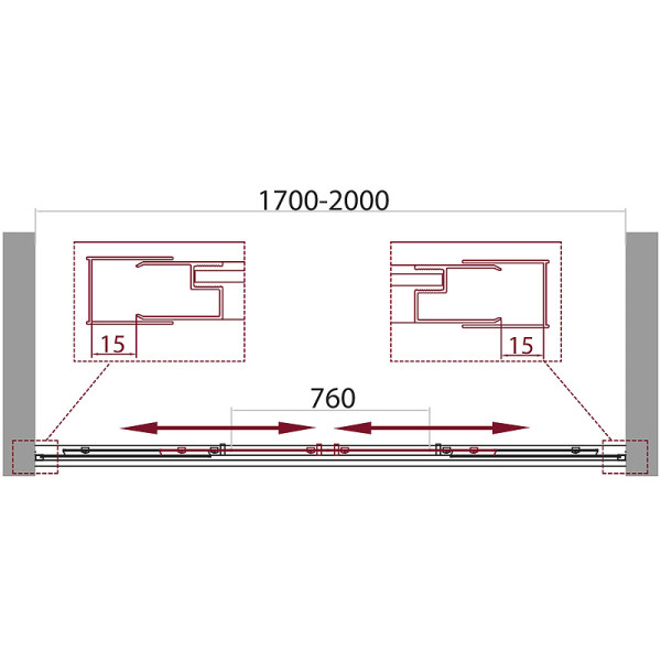 Душевая дверь BelBagno Unique 170x190 стекло рифленое, профиль хром (UNIQUE-BF-2-170/20-P-Cr) Душевая дверь BelBagno Unique 170x190 стекло рифленое, профиль хром (UNIQUE-BF-2-170/20-P-Cr)