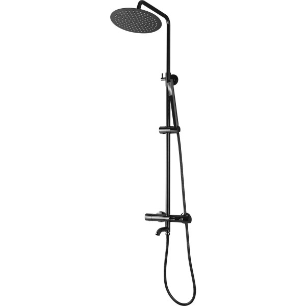 Душевая система термостат с изливом Rea Lungo Black metallic (REA-P8763)