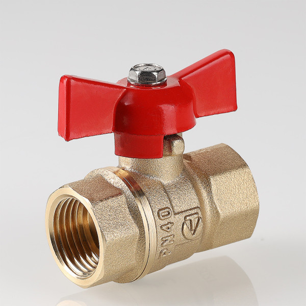 Кран 1/2" ВВ шаровый Valtec Стандарт без покрытия (красная бабочка) VT.122.GN.04 Кран 1/2" ВВ шаровый Valtec Стандарт без покрытия (красная бабочка) VT.122.GN.04